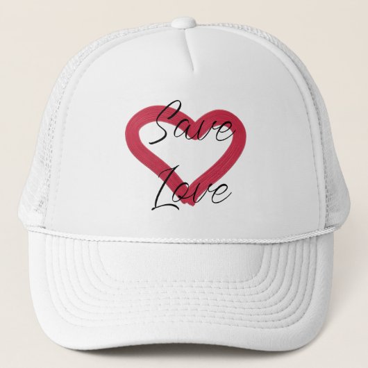 rett Liebe. Text. Herz. Truckerkappe (Vorderseite)