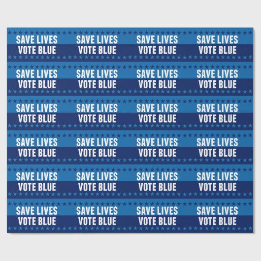 Rett Lives Vote Blue Geschenkpapier (Flach)