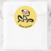 Rett LORISES - gefährdetes Tier - Gelbe Aufkleber (Tasche)