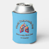 Rett Lungen, Rett Leben. Weltpneumonie-Tag. Dosenkühler (Kanne Rückseite)