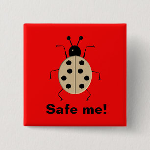 Rett mir! Niedliche, farbenfrohe Ladybugs, persona Button