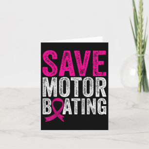 Rett Motorbootfahren Funny Breast Cancer Awareness Karte