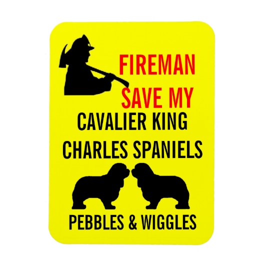 Rett My Two Cavalier King Charles Spaniel Hunde Magnet (Vertikal)