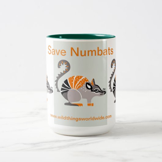 Rett NUMBATS - gefährdetes Tier - Australien Zweifarbige Tasse (Mittel)