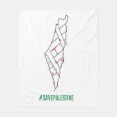 Rett Palestine bleding map - Freedom for Palestin Fleecedecke (Vorderseite)