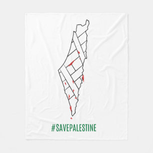 Rett Palestine bleding map - Freedom for Palestin Fleecedecke