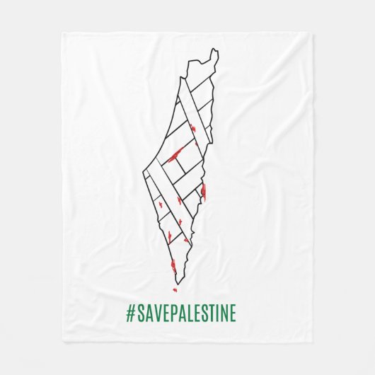 Rett Palestine bleding map - Freedom for Palestin Fleecedecke (Vorderseite)