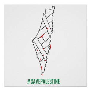 Rett Palestine bleding map - Freedom for Palestin Poster