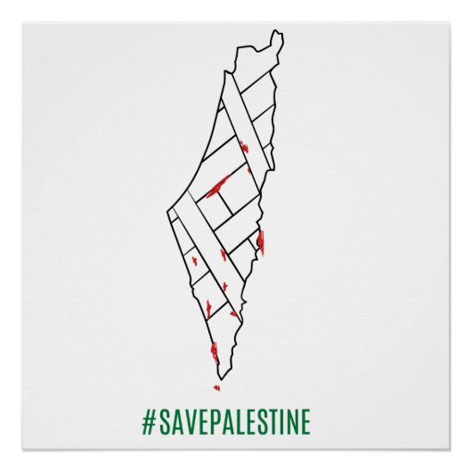 Rett Palestine bleding map - Freedom for Palestin Poster (Vorderseite)