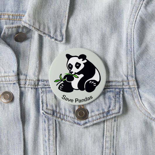 Rett PANDAS - gefährdete Tiergrafik - Grün Button (Beispiel)