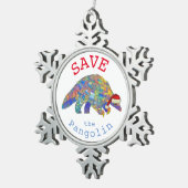 Rett Pangolins Niedlich Santa Schneeflocken Zinn-Ornament (Rechts)