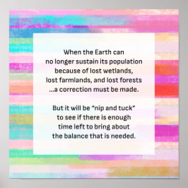 Rett Planet Earth Warnungen Wasserfarben Streifen Poster