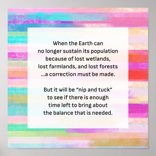 Rett Planet Earth Warnungen Wasserfarben Streifen Poster (Vorne)