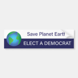 Rett Planet Erde; Wahl eines Demokraten Autoaufkleber
