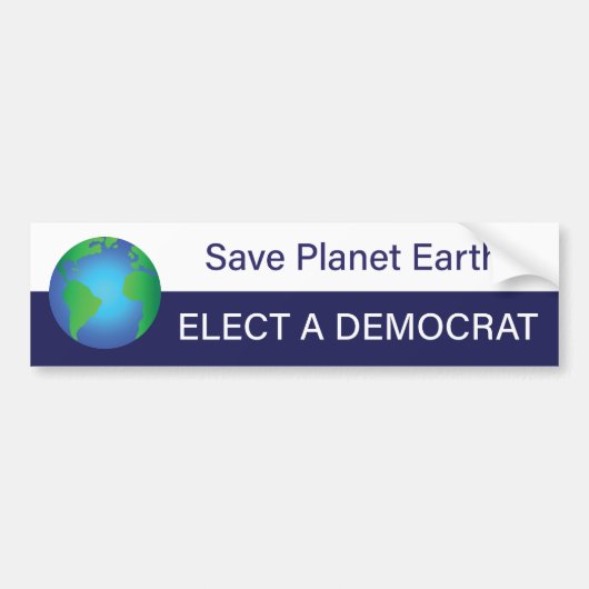 Rett Planet Erde; Wahl eines Demokraten Autoaufkleber (Vorne)