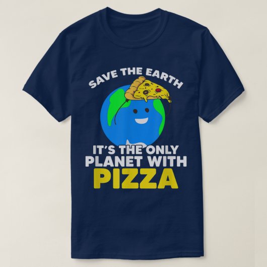 Rett Planet Pizza Earth Day Planet World Environme T-Shirt (Design vorne)