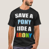 Rett Pony Ride Brony Funny Bronze T-Shirt (Vorderseite)