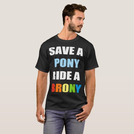 Rett Pony Ride Brony Funny Bronze T-Shirt (Vorne ganz)