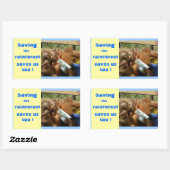 Rett Regenwald und Niedliches Baby Orangutans Rechteckiger Aufkleber (Blatt)