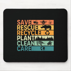 Rett Rescue Gerecycelt Pflanze Clean Care Earth Da Mousepad
