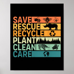 Rett Rescue Gerecycelt Pflanze Clean Care Earth Da Poster