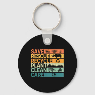 Rett Rescue Gerecycelt Pflanze Clean Care Earth Da Schlüsselanhänger