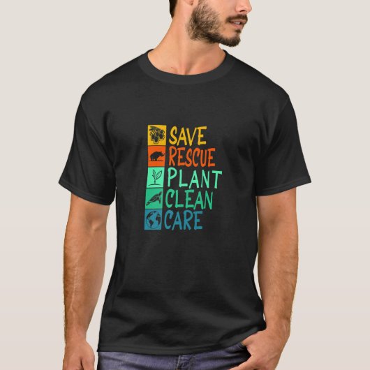 Rett Rescue Pflanze Clean Care Tierart Recycle T-Shirt (Vorderseite)