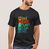 Rett Rescue Pflanze Clean Care Tierart Recycle T-Shirt (Vorderseite)
