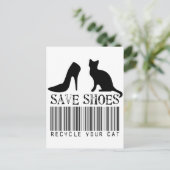 Rett Schuhe Recycle deine Katze Postkarte (Stehend Vorderseite)