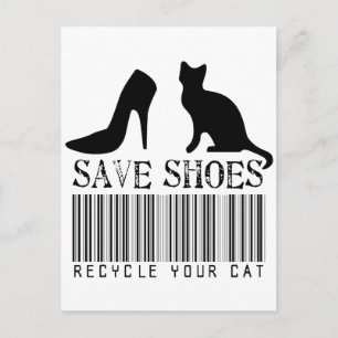 Rett Schuhe Recycle deine Katze Postkarte