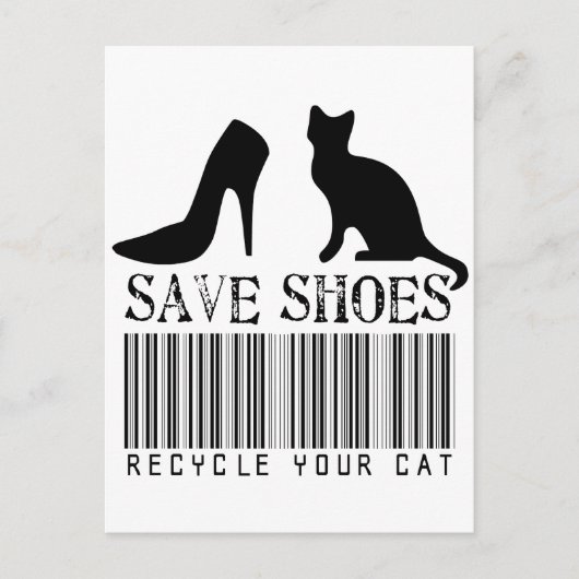 Rett Schuhe Recycle deine Katze Postkarte (Vorderseite)