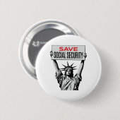 Rett Social Security - statue of Liberty - Resist Button (Vorne & Hinten)