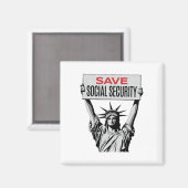 Rett Social Security - statue of Liberty - Resist  Magnet (Vorderseite/Rückseite)