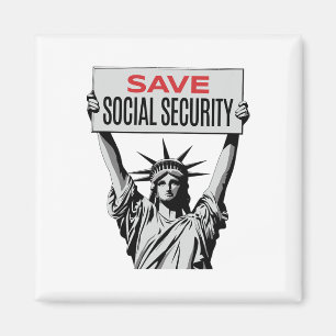 Rett Social Security - statue of Liberty - Resist  Magnet