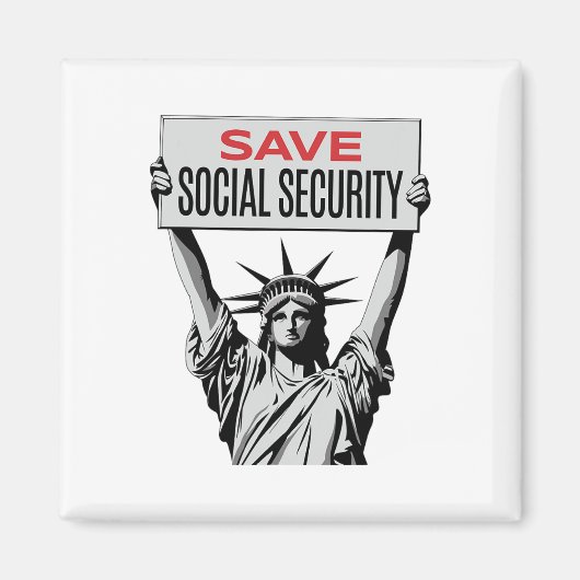 Rett Social Security - statue of Liberty - Resist  Magnet (Vorne)