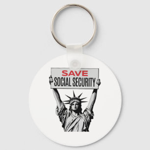 Rett Social Security - statue of Liberty - Resist Schlüsselanhänger