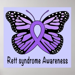 Rett-Syndrom Butterfly Awareness Ribbon of Hope Poster