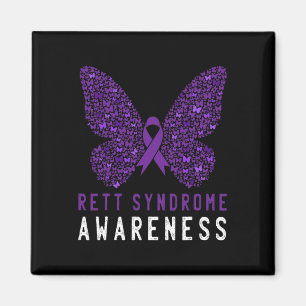 Rett Syndrome Awareness Butterfly Lila Ribbon Su Magnet