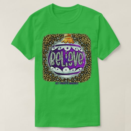 Rett Syndrome Awareness Glauve Ornament Leopard c T-Shirt (Design vorne)