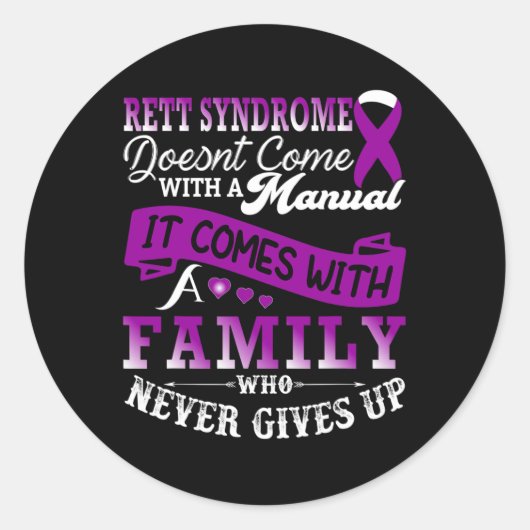 Rett Syndrome Awareness Month Family Octobre Purpl Runder Aufkleber (Vorderseite)