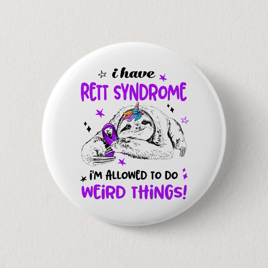 Rett Syndrome Awareness Month Ribbon Geschenke Button (Vorderseite)