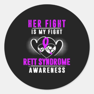 Rett Syndrome Awareness Month Rts Lila Ribbon Gi Runder Aufkleber