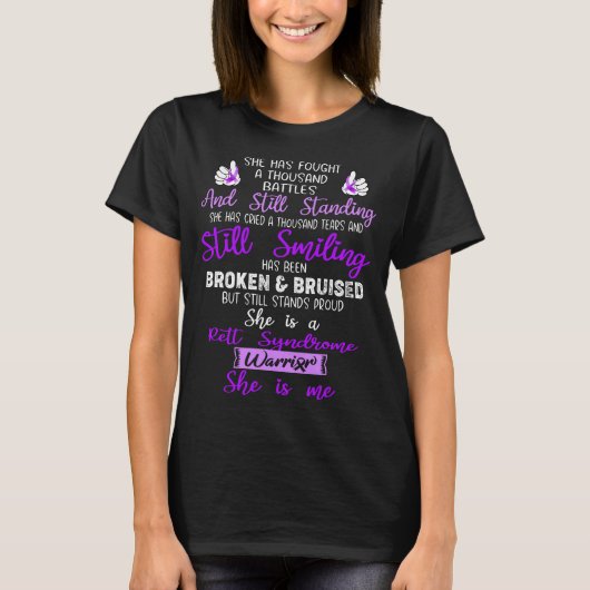 Rett Syndrome Awareness Ribbon Support Geschenke T-Shirt (Vorderseite)