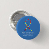 Rett Syndrome Puzzle Awareness Ribbon Custom Butto Button (Vorne & Hinten)