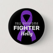 Rett Syndrome Ribbon Black Button (Vorderseite)