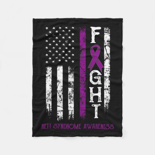 Rett Syndrome Warrior Us Flag Down Syndrom Awaren Fleecedecke (Vorderseite)