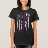 Rett Syndrome Warrior Us Flag Down Syndrom Awaren T-Shirt (Vorderseite)