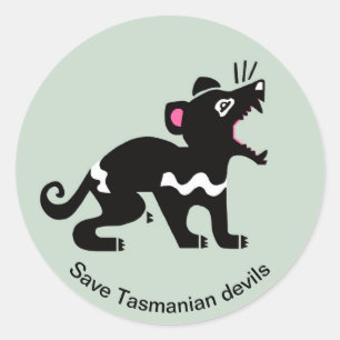 Rett Tasmanian DEVILS - Marsupial - gefährdet - Runder Aufkleber