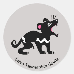 Rett Tasmanian DEVILS - Wildtiere - gefährdete Tie Runder Aufkleber
