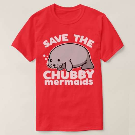 Rett The Chubby Mermaids Niedlich Manatee Kawaii D T-Shirt (Design vorne)